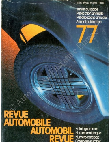 1977 AUTOMOBIL REVUE YEARBOOK GERMAN FRENCH
