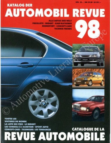 1998 AUTOMOBIL REVUE YEARBOOK GERMAN FRENCH