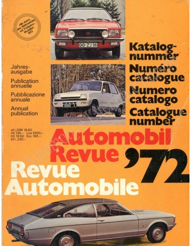 1972 AUTOMOBIL REVUE JAHRESKATALO DEUTSCH FRANZÖSISCH