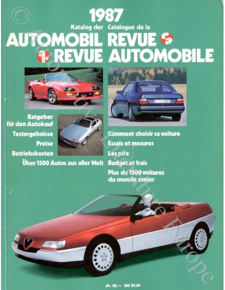 1987 AUTOMOBIL REVUE YEARBOOK GERMAN FRENCH