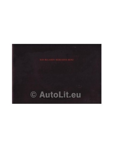 2003 MERCEDES BENZ SLR MCLAREN BROCHURE FRANS