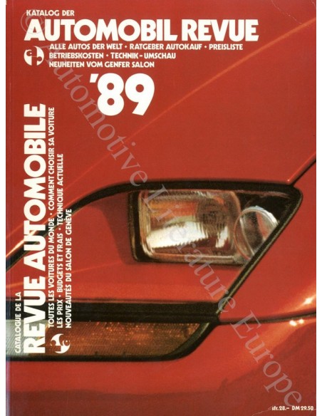 1989 AUTOMOBIL REVUE YEARBOOK GERMAN FRENCH