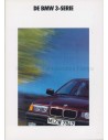 1991 BMW 3 SERIES BROCHURE DUTCH WITH PRICELIST