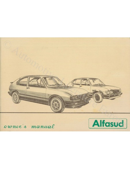 1983 ALFA ROMEO ALFASUD OWNER'S MANUAL ENGLISH