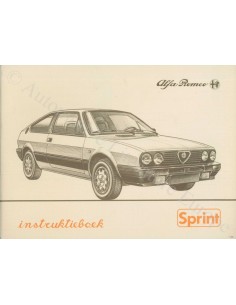 1986 ALFA ROMEO SPRINT OWNER'S MANUAL DUTCH