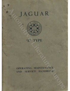 1962 JAGUAR E TYPE 3.8 BETRIEBSANLEITUNG ENGLISCH