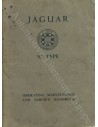 1962 JAGUAR E TYPE 3.8 BETRIEBSANLEITUNG ENGLISCH