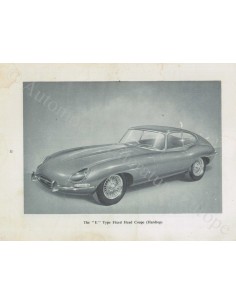 1962 JAGUAR E TYPE 3.8 BETRIEBSANLEITUNG ENGLISCH 2