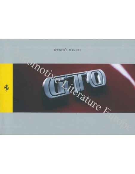 2011 FERRARI 599 GTO INSTRUCTIEBOEKJE ENGELS