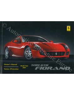 2007 FERRARI 599 GTB FIORANO INSTRUCTIEBOEKJE ENGELS USA / CANADA