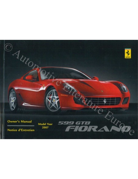 2007 FERRARI 599 GTB FIORANO INSTRUCTIEBOEKJE ENGELS USA / CANADA
