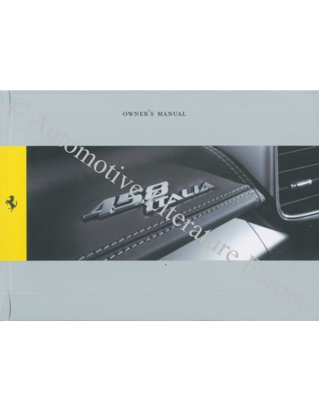2011 FERRARI 458 ITALIA HARDCOVER BETRIEBSANLEITUNG ENGLISCH