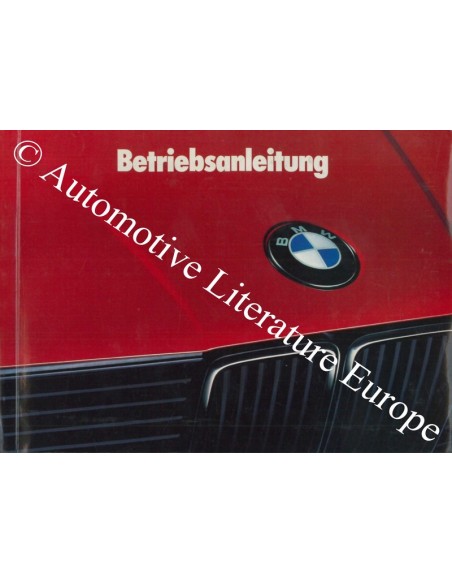 1989 BMW 3 SERIES OWNER'S MANUAL GERMAN