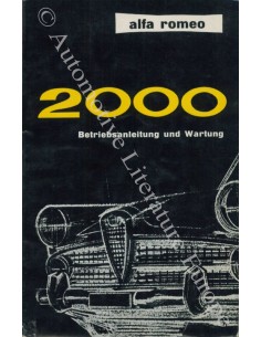 1961 ALFA ROMEO 2000 OWNER'S MANUAL GERMAN