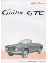 1965 ALFA ROMEO GIULIA GTC INSTRUCTIEBOEKJE BIJLAGE DUITS