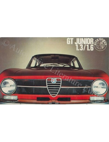 1972 ALFA ROMEO GT JUNIOR 1.3 / 1.6 BROCHURE NEDERLANDS