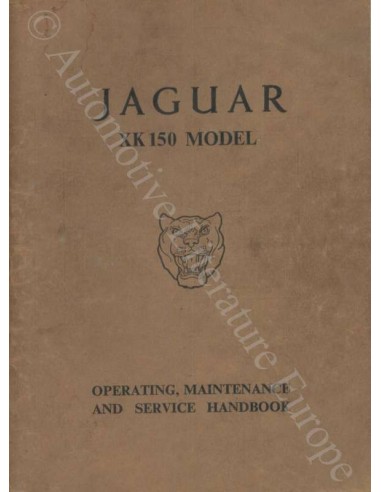 1957 JAGUAR XK 150 INSTRUCTIEBOEKJE ENGELS