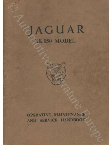 1957 JAGUAR XK 150 OWNER'S MANUAL ENGLISH