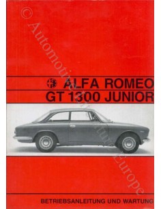 1970 ALFA ROMEO GT JUNIOR 1300 INSTRUCTIEBOEKJE DUITS
