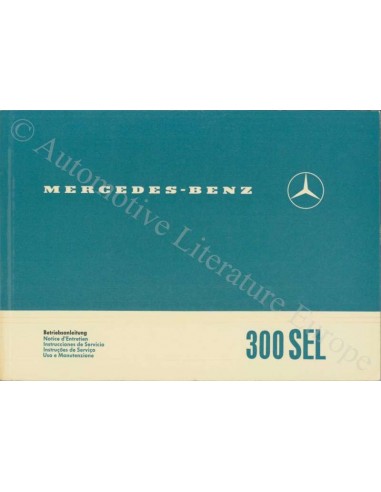 1966 MERCEDES BENZ 300 SEL OWNERS MANUAL