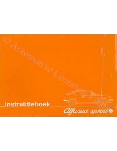 1976 ALFA ROMEO ALFASUD SPRINT BETRIEBSANLEITUNG NIEDERLÄNDISCH