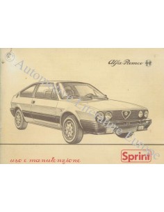 1983 ALFA ROMEO SPRINT OWNER'S MANUAL ITALIAN