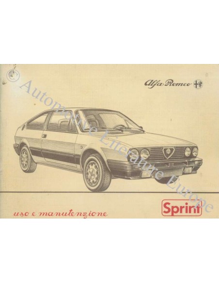 1983 ALFA ROMEO SPRINT OWNER'S MANUAL ITALIAN