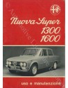 1974 ALFA ROMEO GIULIA NUOVA SUPER 1300 1600 INSTRUCTIEBOEKJE ITALIAANS