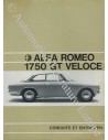1969 ALFA ROMEO 1750 GT VELOCE INSTRUCTIEBOEKJE FRANS