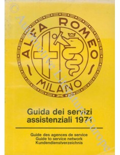 1971 ALFA ROMEO KUNDENDIENSTVERZEICHNIS