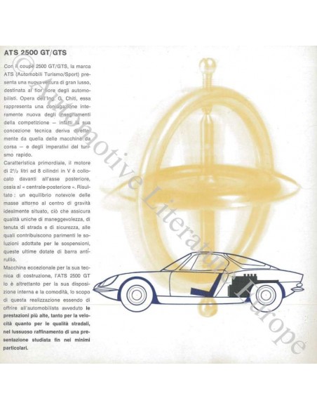 1963 ATS 2500 GT / GTS BROCHURE ITALIAN
