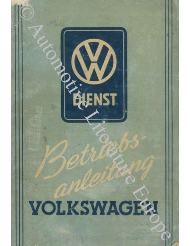 1952 VOLKSWAGEN KEVER INSTRUCTIEBOEKJE NEDERLANDS