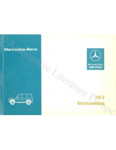 1979 MERCEDES BENZ G  230 KLASSE INSTRUCTIEBOEKJE DUITS