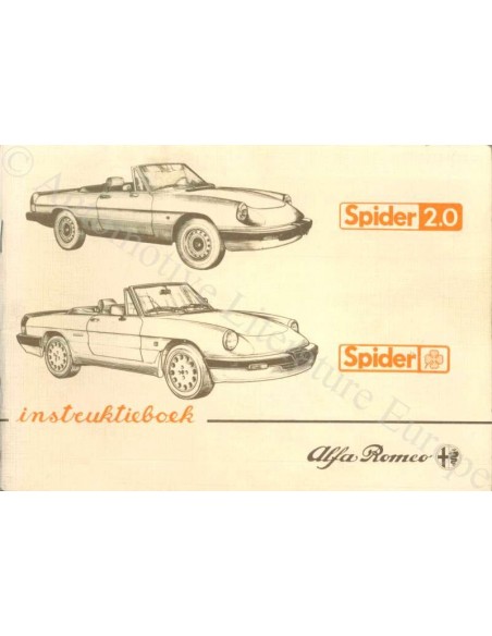 1986 ALFA ROMEO SPIDER INSTRUCTIEBOEKJE NEDERLANDS