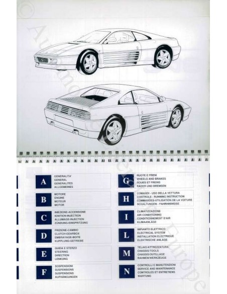 1990 FERRARI 348 TB / TS OWNER'S MANUAL 595/90