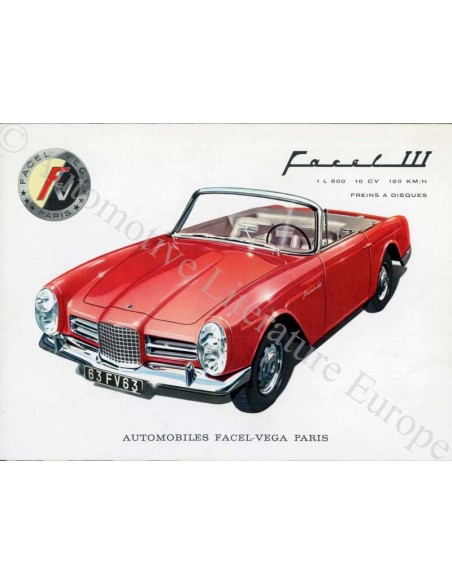1963 FACEL VEGA FACEL III BROCHURE