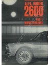 1962 ALFA ROMEO 2600 BETRIEBSANLEITUNG ITALIENISCH