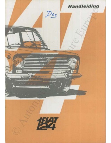 1966 FIAT 124 OWNER'S MANUAL DUTCH