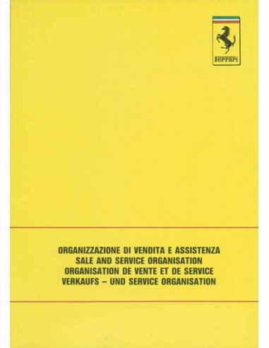1988 FERRARI SALE & SERVICE ORGANISATION MANUAL 510/88