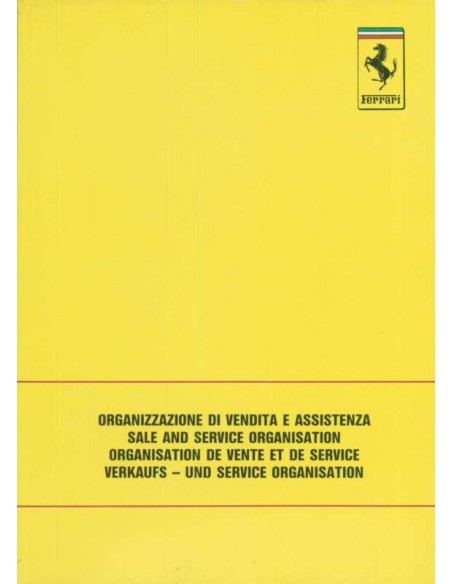 1988 FERRARI VERKOOP & SERIVCE ORGANISATIE HANDBUCH 510/88