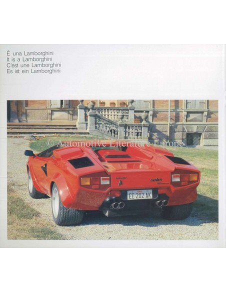 1985 LAMBORGHINI COUNTACH LP5000 QUATTROVALVOLE BROCHURE