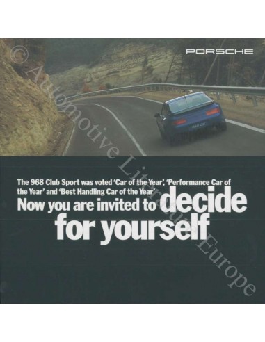 1994 PORSCHE 968 CS BROCHURE ENGELS