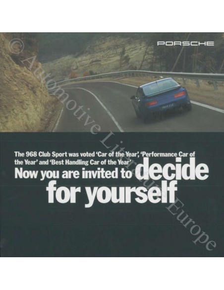 1994 PORSCHE 968 CS BROCHURE ENGELS