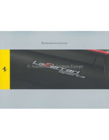 2016 FERRARI LAFERRARI APERTA BETRIEBSANLEITUNG DEUTSCH