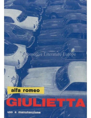 1961 ALFA ROMEO GIULIETTA BETRIEBSANLEITUNG ITALIENISCH