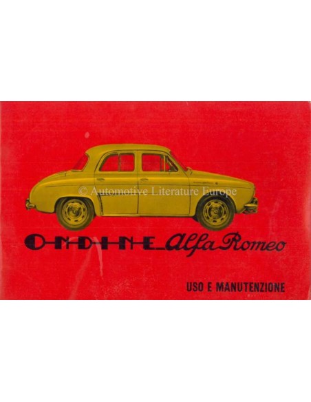 1960 ALFA ROMEO ONDINE BETRIEBSANLEITUNG ITALIENISCH