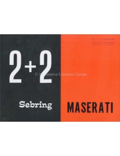 1964 MASERATI SEBRING COUPE 2+2 BROCHURE