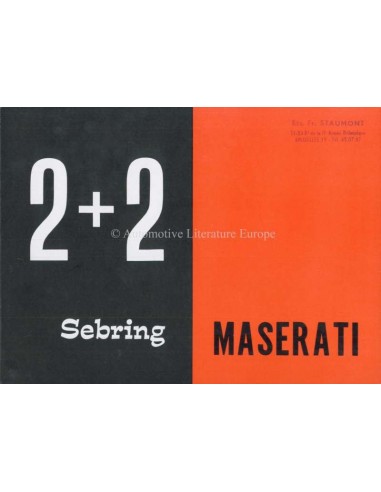 1964 MASERATI SEBRING COUPE 2+2 BROCHURE
