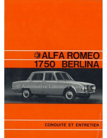 1971 ALFA ROMEO 1750 BERLINA OWNERS MANUAL FRENCH