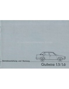 1978 ALFA ROMEO GIULIETTA INSTRUCTIEBOEKJE DUITS